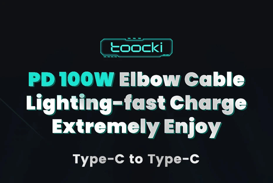 Toocki PD 100W 90 Degree USB Type C Cable to USB C Fast Cahrging for Macbook Xiaomi Huawei OPPO Samsung Huawei Display Cable