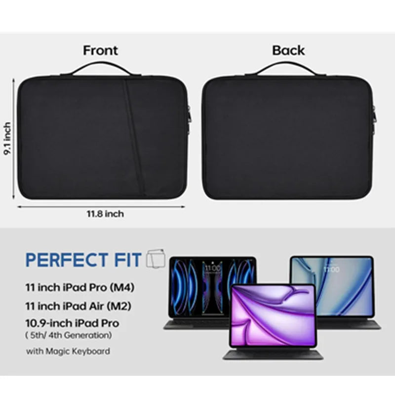 Waterproof Shockproof Handle Bag Laptop Sleeve Case for Macbook Air 11 12 13 13.6 Inch M4 M3 M2 Chip Mac Book Cover Accessories