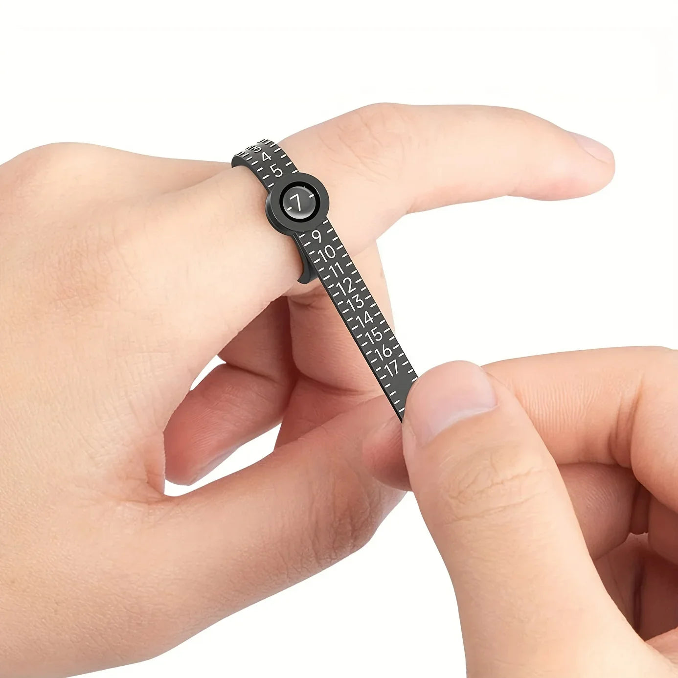 Adjustable Ring Sizer with Magnifier US/UK/EU/HK Size Chart Reusable Finger Measuring Tool for Accurate Ring Sizing