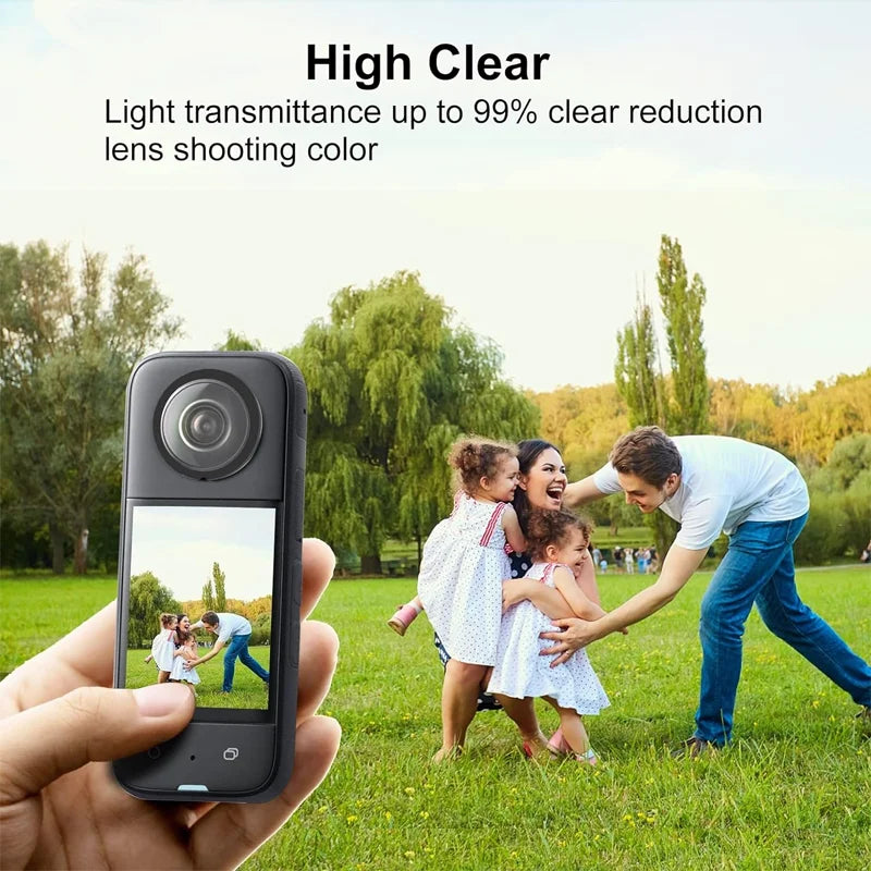Sticky Lens Guards PC Protective Cover Cap for Insta360 X4 / X3 / Insta 360 One X2 Waterproof 360 Action Camera Accessories