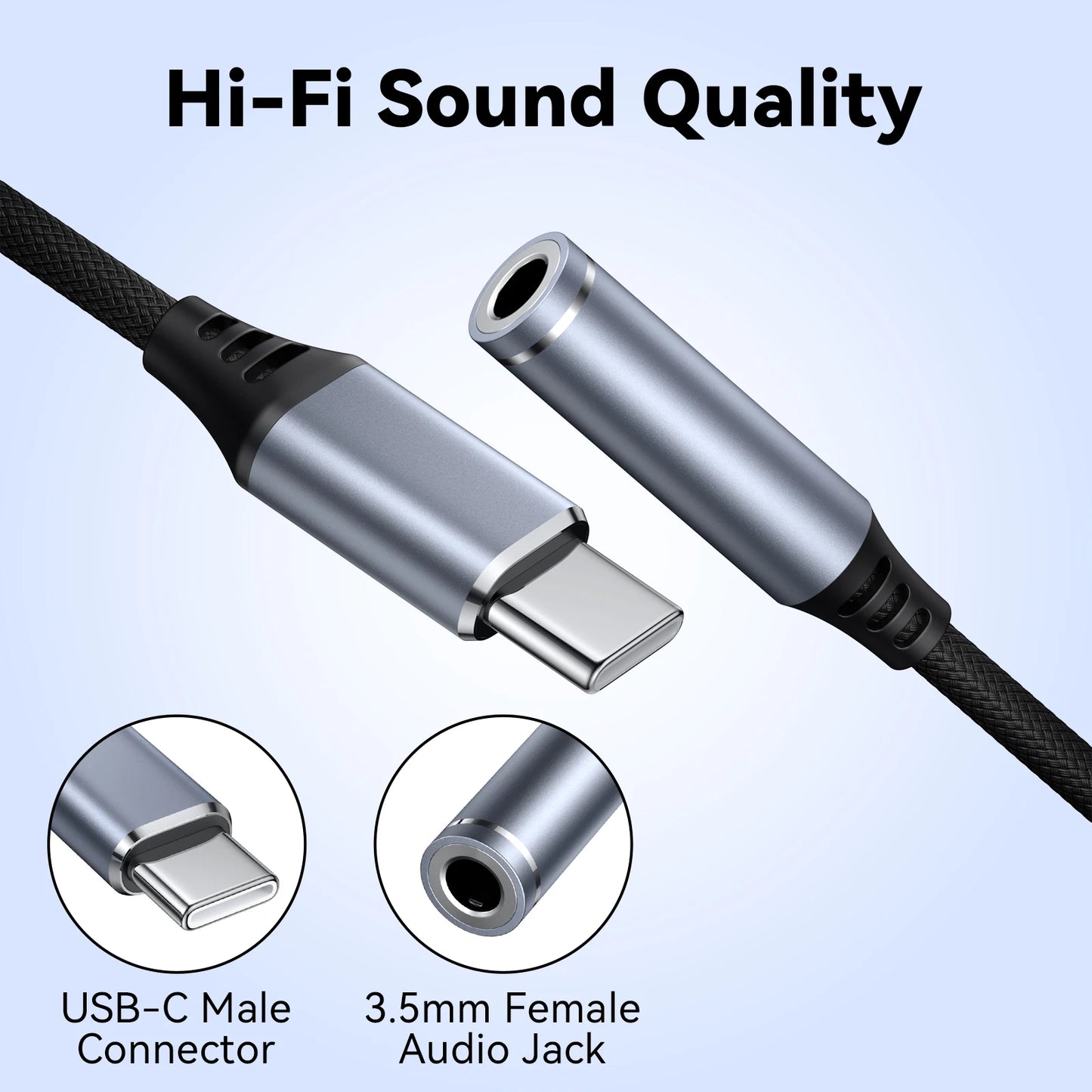 Type C to 3.5mm Jack Earphone Adapter USB-C 3 5mm Audio Cable Converter For IPhone 15 15 Pro MAX Samsung Galaxy Huawei Xiaomi