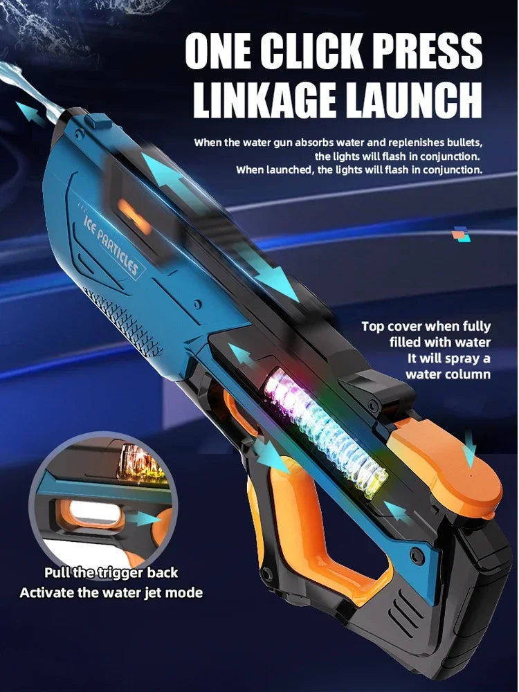 Full Electric Automatic Water Storage Gun Toys Portable Children Summer Beach Outdoor Fight Fantasy Toys for Boys Kids Game