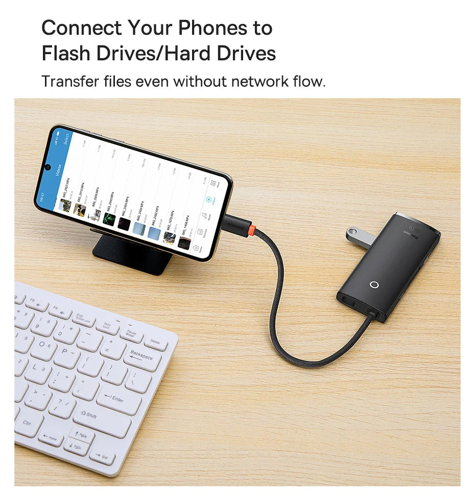 Baseus USB Type C HUB to HDMI-compatible USB 3.0 Adapter 6 in 1 Type C HUB Dock for MacBook Pro Air USB C Splitter