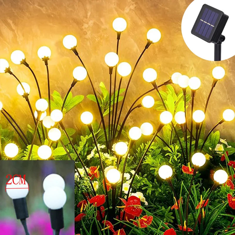 Outdoor LED Solar Lights Waterproof Starburst Solar Firefly Lights Lawn Lamp Garden Lamp for Path Landscape Decorative