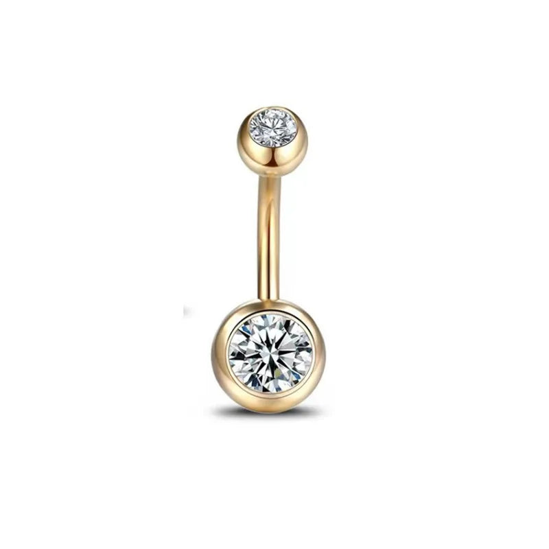 1Pc Belly Button Ring 316L Stainless Steel Belly Ring Piercing, 8/10/12mm Belly Button Stud for Women