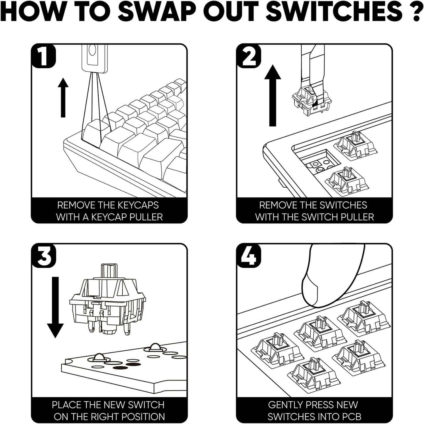 Holy Panda Tactile Switch 55g 62g 67g POM Creamy Switches Mechanical Keyboard Gaming Custom DIY 5-Pins Cherry MX Switch Hot-Swap
