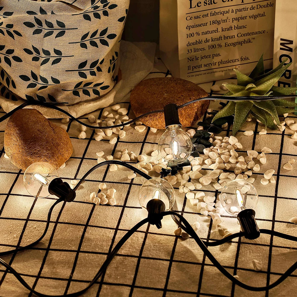 String Lights LED 15 Light Bulbs 10M G40 Globe String Lights Shatterproof Patio Lights for Indoor/Outdoor Commercial Decor Lamp