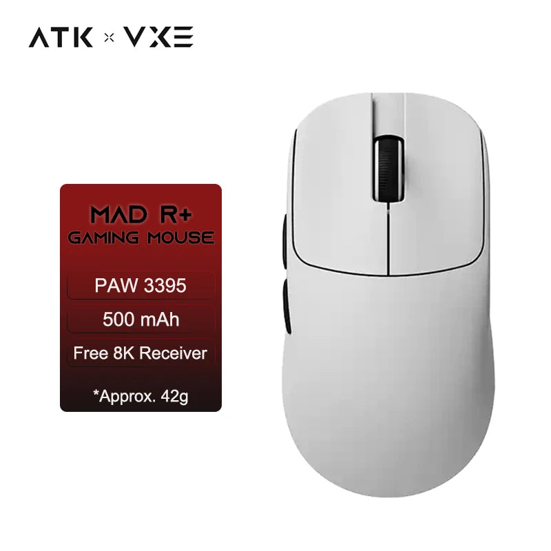 ATK VXE MAD R/R MAJOR Wireless E-sports Gaming Mouse Ultra-lightweight Dual-Mode PAW3395/3950 Ergonomic Mice Standard 8K