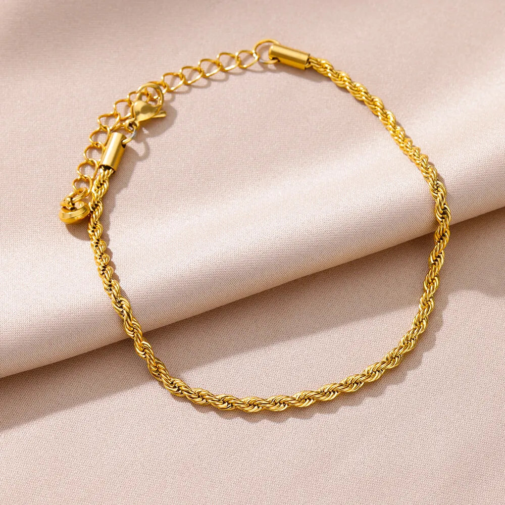 Stainless Steel Chain Anklets for Women Accessories Gold Color Ankle Bracelet Waterproof Anklet Summer Beach Boho Jewelry Gift