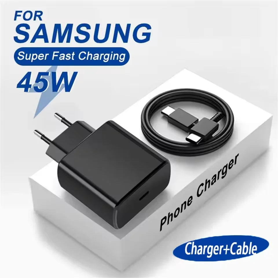 45W PD Charger Fast Charging for Samsung Galaxy S22 S23 Ultra Note 10+ 5G USB C Mobile Phone Type C Wall Quick Charging Adapter