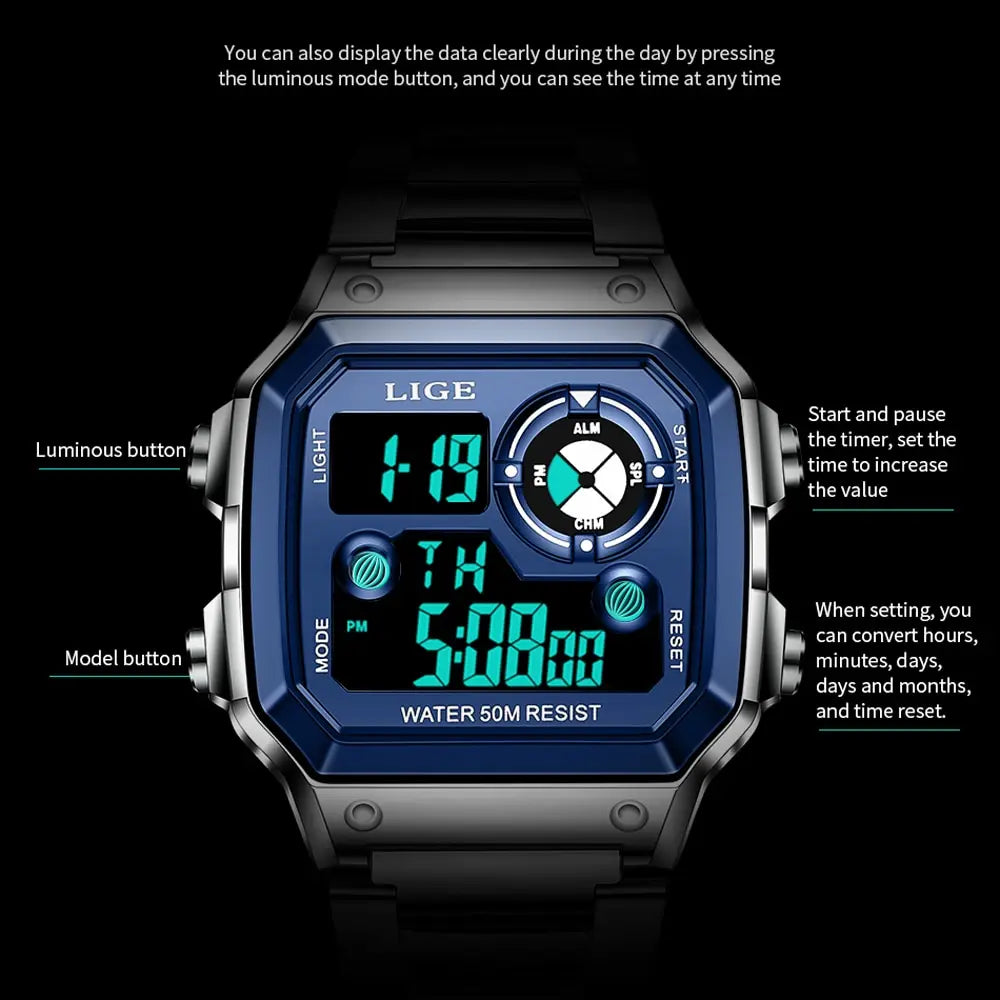 NEW Luxury Brand Men Watch Military Digital Watches Sport Wristwatch Mens Waterproof Clock Male Relogio Masculino