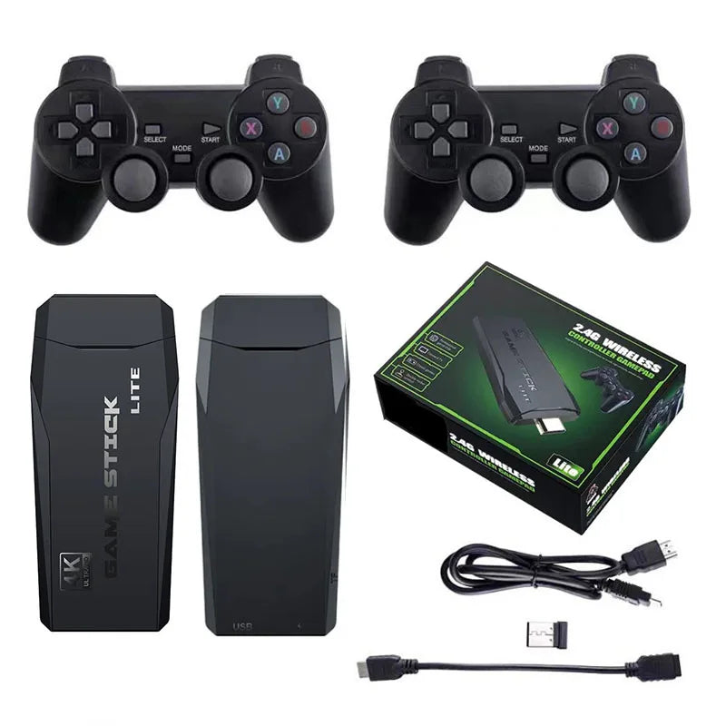 M8 Retro Game Console - 4K HD TV Stick with 20,000 Preloaded Games & Dual Wireless Controllers