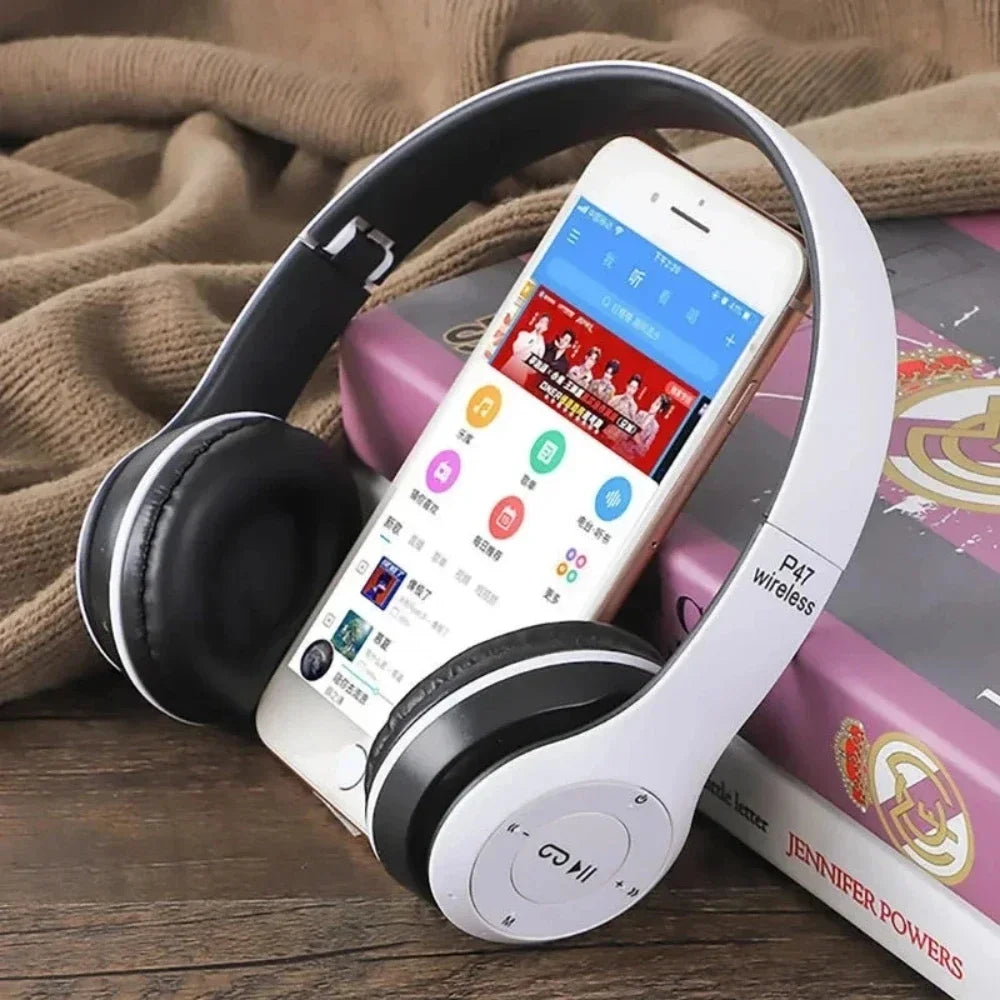 P47 Foldable Wireless Bluetooth 50 HIFI Stereo Bass Headphones for Music Gaming Kids Girls Smartphone Audio Earphones Device