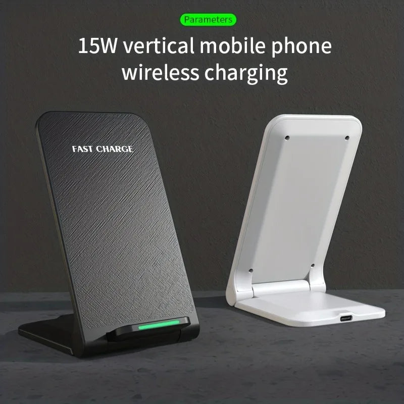 15W Wireless Charger Fast Charging Stand Induction Folding Dock Station Pad for iPhone 15 16 Pro Max Samsung Xiaomi 14  Huawei