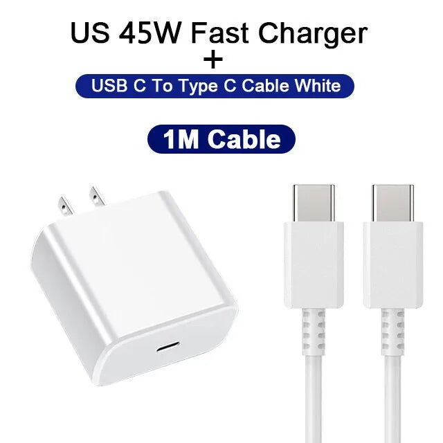 45W PD Charger Fast Charging for Samsung Galaxy S22 S23 Ultra Note 10+ 5G USB C Mobile Phone Type C Wall Quick Charging Adapter