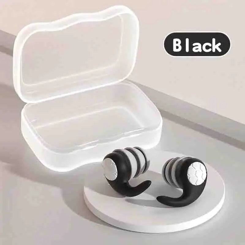 1 Pair of Soft Silicone Earplugs with Noise Cancellation, Waterproof, Comfortable To Wear, Suitable for Sleeping and Swimming