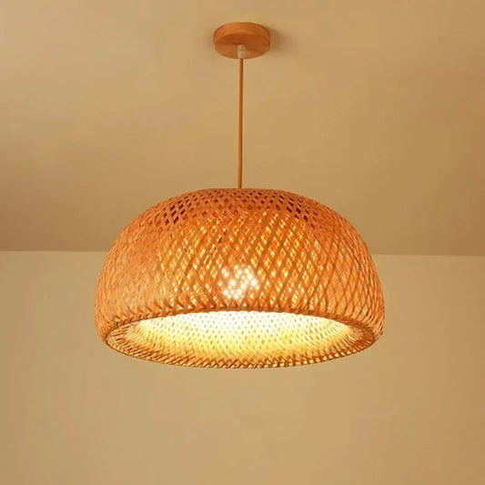 30/38/45CM Hand Knitted Chinese Bamboo Pendant Lamp Weaving Hanging Lamp Restaurant Chandeliers Home Decor Lighting Fixture