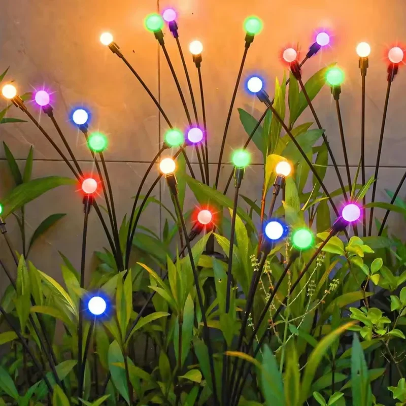 Outdoor LED Solar Lights Waterproof Starburst Solar Firefly Lights Lawn Lamp Garden Lamp for Path Landscape Decorative