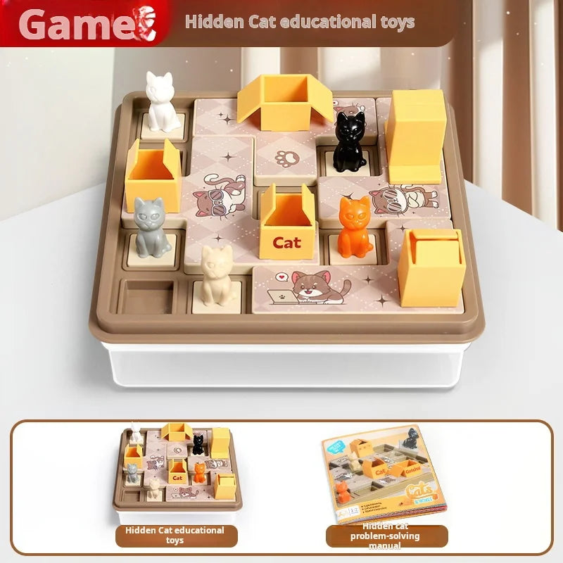 Diy Hide And Seek Cat Puzzle Clearance Clearance Board Game Cat Children Space Planning Logical Thinking Training Puzzle Toy