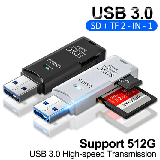NNBILI 2 in 1 USB 3.0/USB2.0 Card Reader Micro SD Card Reader USB3.0 Adapter High Speed TF Memory Card for PC Laptop Accessories