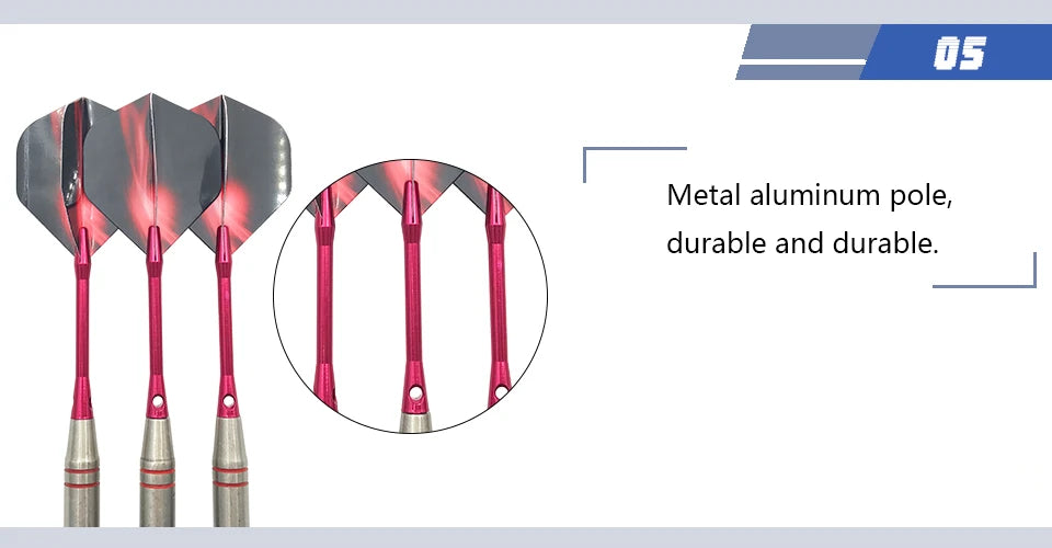 3pcs/1set Of 24g Stainless Steel Dart Needle Anti-fall Fine Aluminum Rod Red Aurora Wing Adult Training Entertainment Games