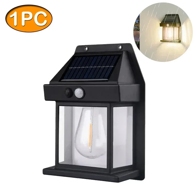 LONGRIVER Solar Tungsten Night Lamp Intelligent Motion Sensor Wall Lamp BK-888 Waterproof Courtyard Garden Decoration Lantern