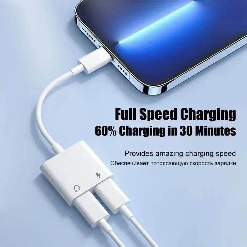 2 in 1 Dual USB Splitter DAC Fast Charge Type-C Adapter and Type C to 3.5mm headphone jack OTG adapter For iPhone 15 HUAWEI