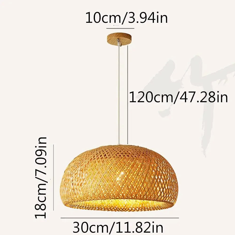 30/38/45CM Hand Knitted Chinese Bamboo Pendant Lamp Weaving Hanging Lamp Restaurant Chandeliers Home Decor Lighting Fixture
