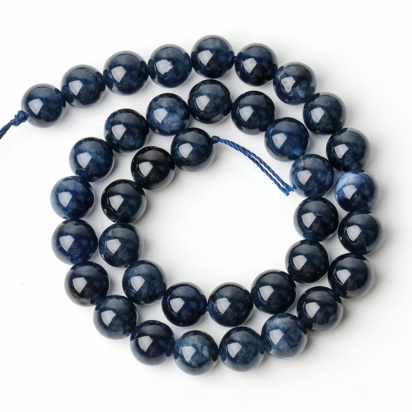 6/8/10mm Natural Stone Sapphire Color Jade Beads Blue Round Loose Beads For Jewelry Making Supplies Diy Charms Bracelets 15''