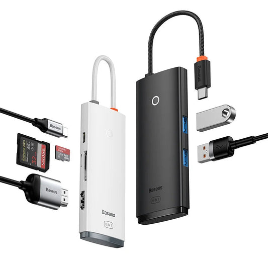 Baseus USB Type C HUB to HDMI-compatible USB 3.0 Adapter 6 in 1 Type C HUB Dock for MacBook Pro Air USB C Splitter