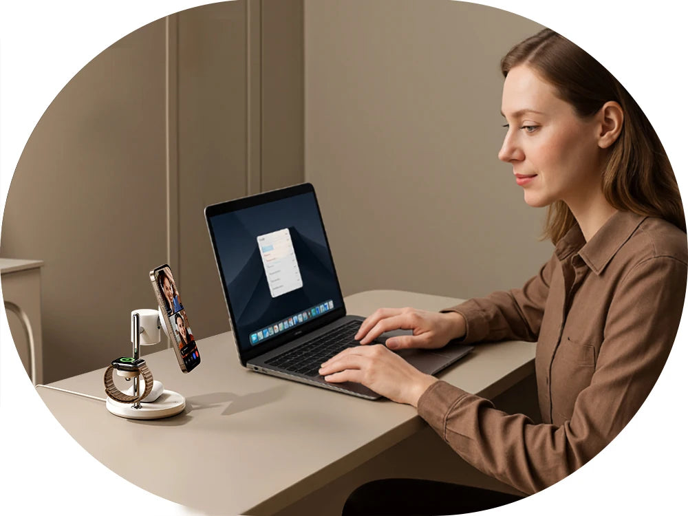 Joyroom Qi2 Magnetic Charging Station for Apple Fast Wireless Charger for iPhone 16 15 14 Pro Max for iWatch for AirPods JR-W23