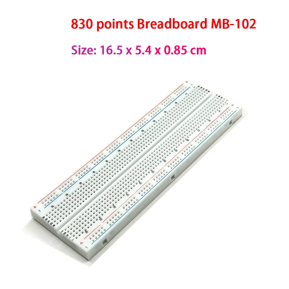 MB102 Solderless Breadboard 830 Plug Holes Versatile Prototyping Circuit Testing Boards for DIY MB-102
