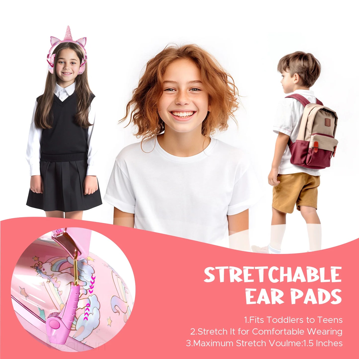 Cute Unicorn Kids Ear Protection Safety Ear Muffs Noise Reduction Ear Defenders Children Hearing Protectors Christmas Kid Gifts