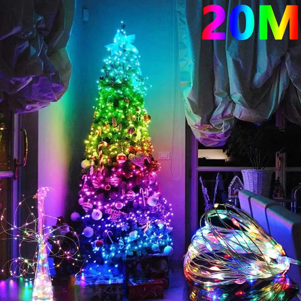 20m USB LED String Lights Fairy String Lights Warm White LED String Lights for Christmas Wedding Party Home Holiday Decoration