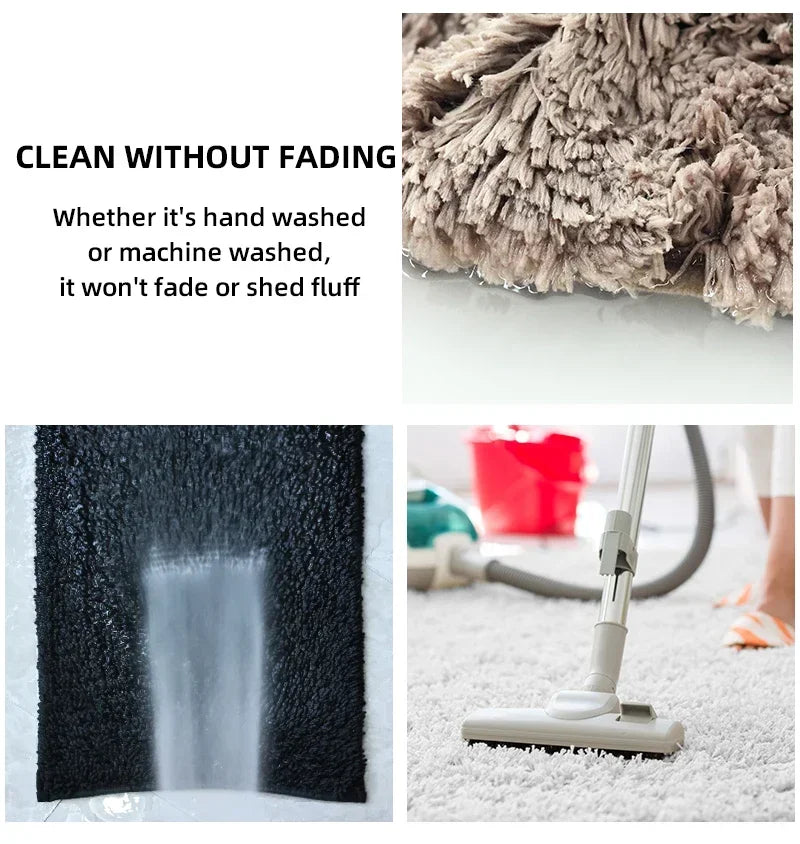 2PCS Soft Comfortable Thick Plush Floor Mat,Bathroom Floor Rug,Bedroom Carpet,Living Room Mat,Water Absorption Anti-Slip