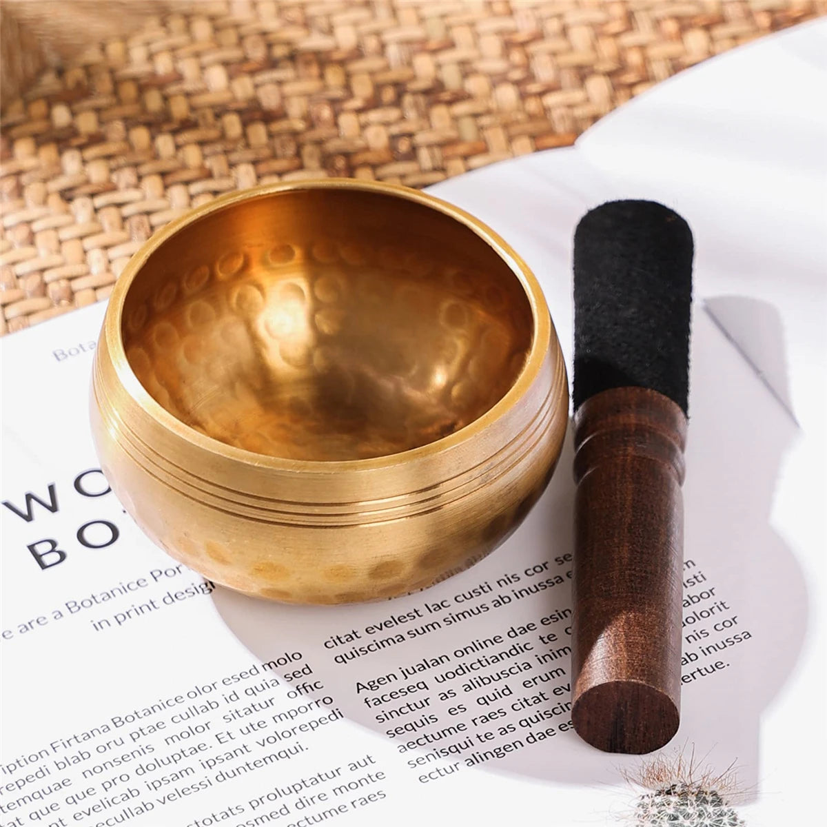 Tibetan Singing Bowl Set Sound Bowl Meditation Bowl Unique Gift Helpful for Meditation Yoga Stress Relief