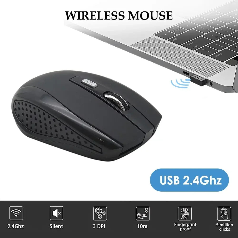 2.4G Portable Charging Mobile Optical Office Mouse Wireless Mouse Silent Mouse Adjustable DPI Level for Laptop