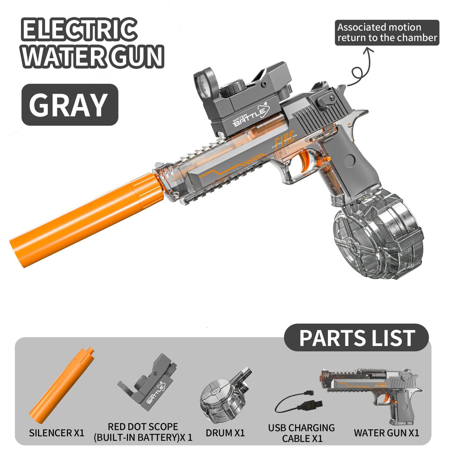 Electric Water Gun - Automatic Manual Dual Modes  Rechargeable Water Gun with Large Capacity, for Summer Outdoor Pool Fun