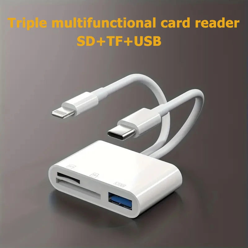For Android Apple Card Reader SD USB Mobile Phone Transfer OTG Type-C Card Reader Multi-in-One and Card Reader Portable