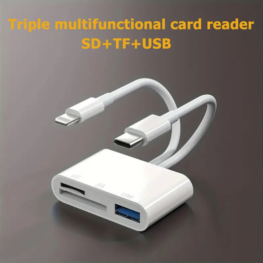For Android Apple Card Reader SD USB Mobile Phone Transfer OTG Type-C Card Reader Multi-in-One and Card Reader Portable