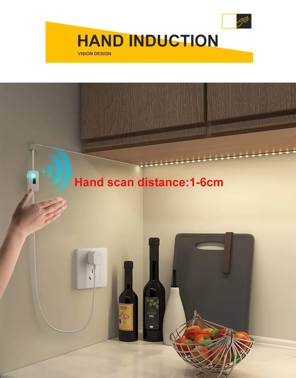 USB LED Light Strip Hand Scan Sensor Light 60LEDs/m DC5V Waterproof BackLight Flexible Lights Strip for Stairs Cabinets Bedroom