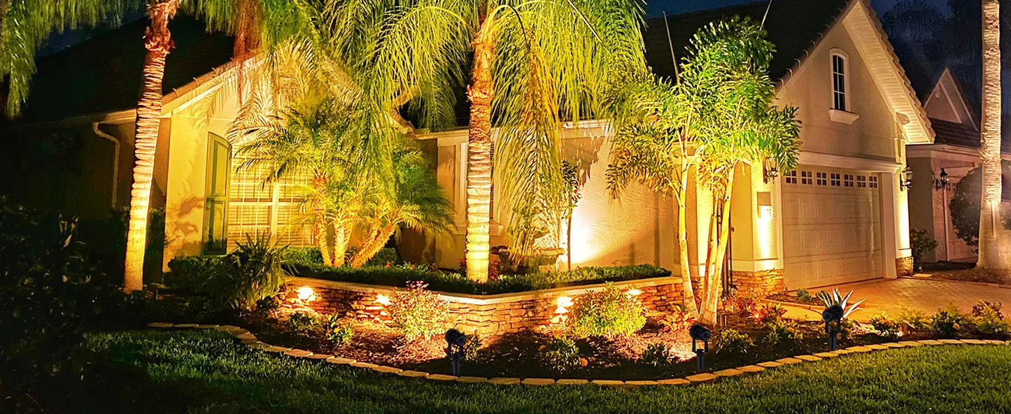 3000K Outdoor Spotlight Garden Landscape Decoration EU/US Plug Floodlight Waterproof Pathway Yard Lawn Lamp 110V 220V Lighti