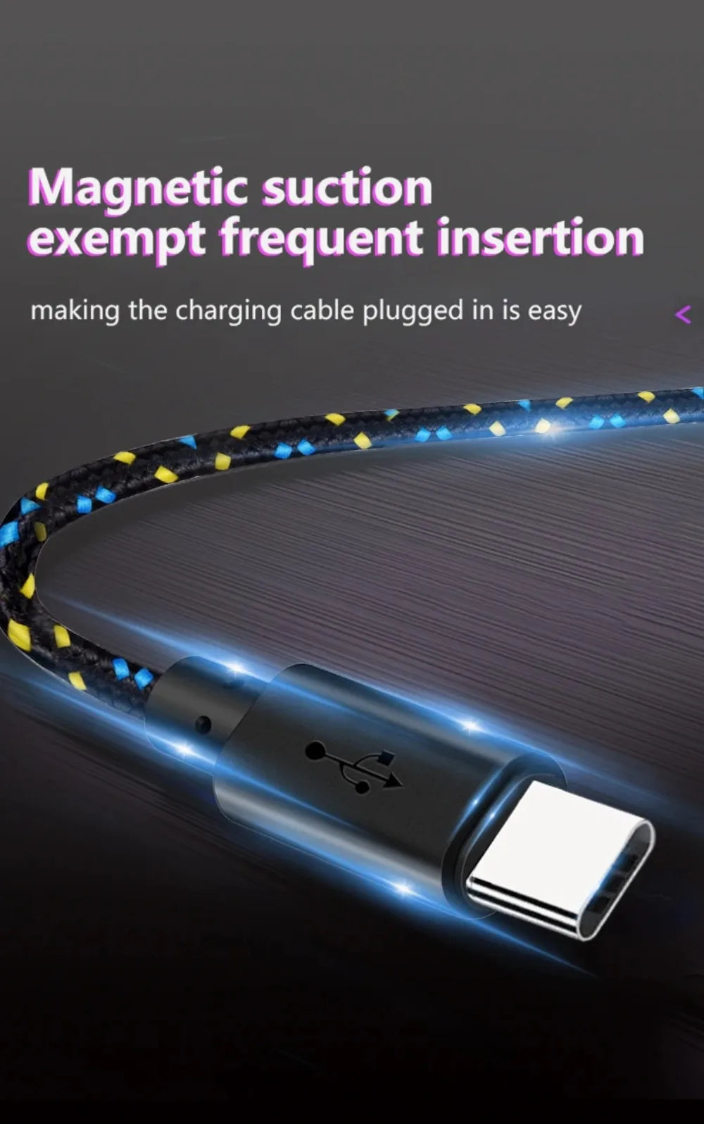 2.4A USB Type C Cable Fast Charging Nylon Braided Data Cable For Xiaomi 13 Huawei P60 Samsung S23 iPad USB C Phone Charger Wires