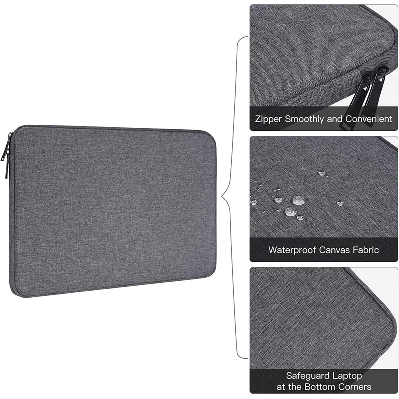 Waterproof Laptop Bag Sleeve Tablet Cover 11 12 13 14 15 15.6 Inch For MacBook Air Pro Xiaomi Dell Acer Notebook Computer Case
