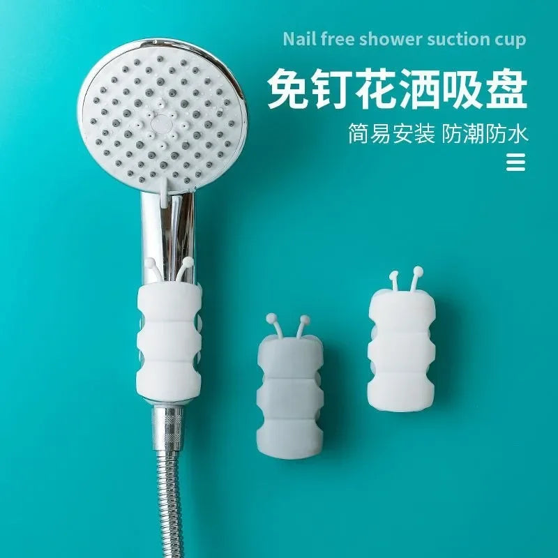 Suction cup showerhead holder, shower holder, bathroom showerhead, non perforated showerhead