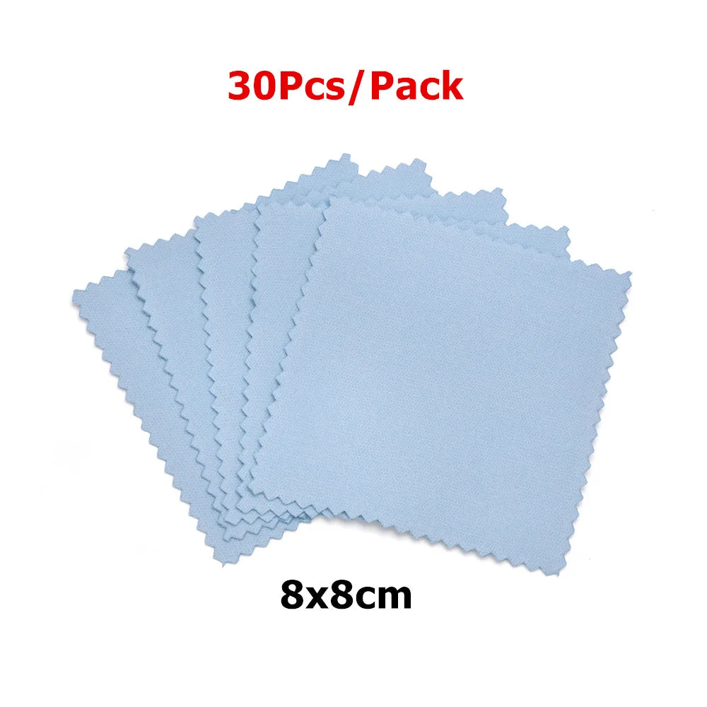 60mm 80mm 100mm Jewelry Polishing Cloth Double-Sided Cleaning Cloth for Gold Silver Jewelry Tools 10-30Pcs