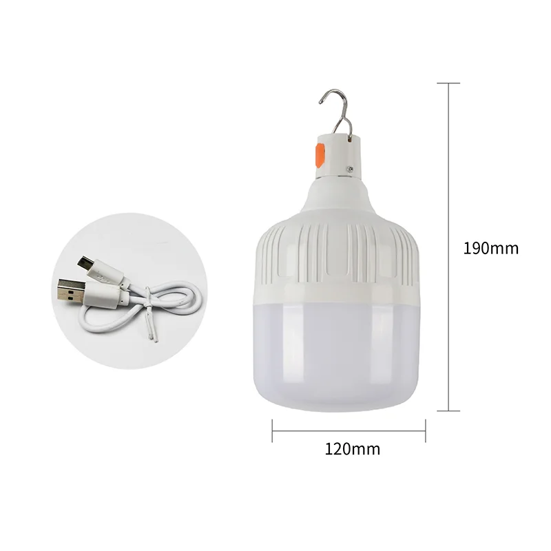 Portable Rechargeable LED Street Camping Light with Hook Dimmable Tent Lantern USB Charging Emergency Multifunctional LED Lamp