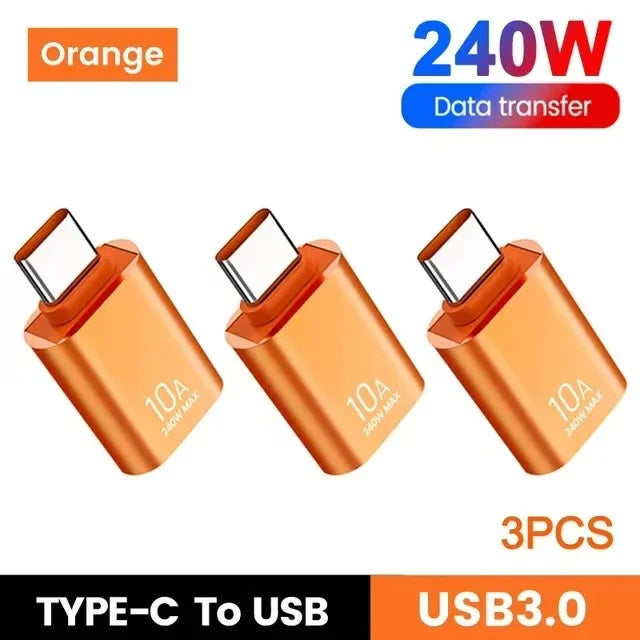 USB To Type-C Adapter 10A OTG USB 3.0 Type C Male To USB Female Converter Fast Charging Data Transfer For Macbook iphone Samsung