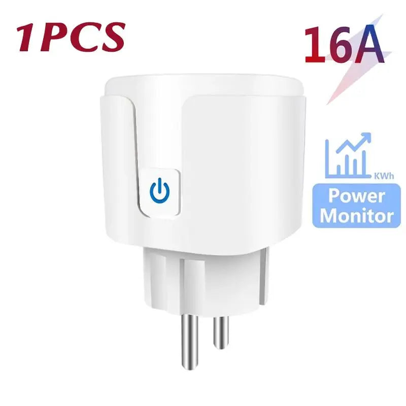Smart Plug WiFi Socket EU 16A/20A With Power Monitoring Timing Function Works With Alexa, Google Home, Alice, SmartThimg