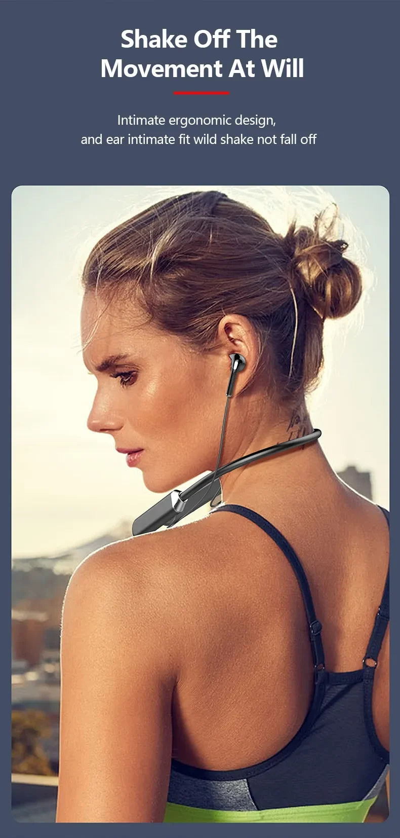 New Sport Neckband Earphone Wireless Headphone audífonos bluetooth inalámbrico Gaming LED Display ear buds for xiaomi huawei